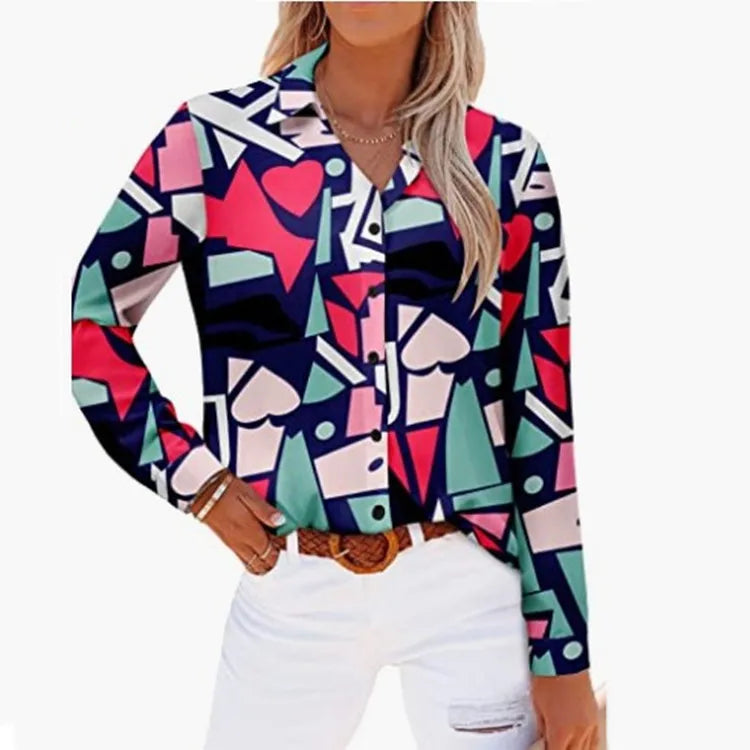 Spring Autumn Streetwear Casual Fashion Printing Blouse Female Long Sleeve Single Breasted Shirt Top Cardigan Women's Clothing Spring Autumn Streetwear Casual Fashion Printing Blouse Female Long Sleeve Single Breasted Shirt Top Cardigan Women's Clothing